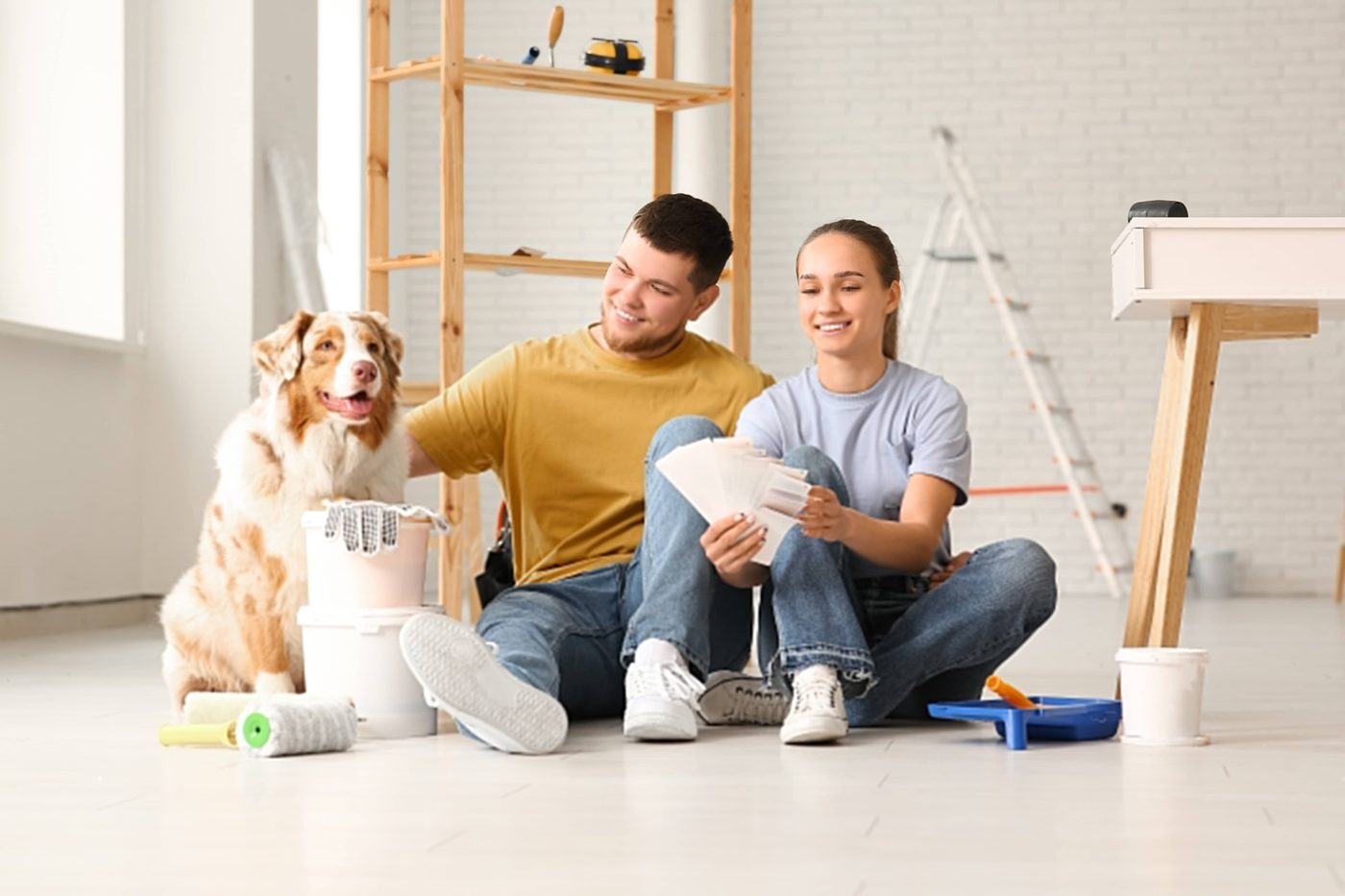 Couple préparant sa rénovation